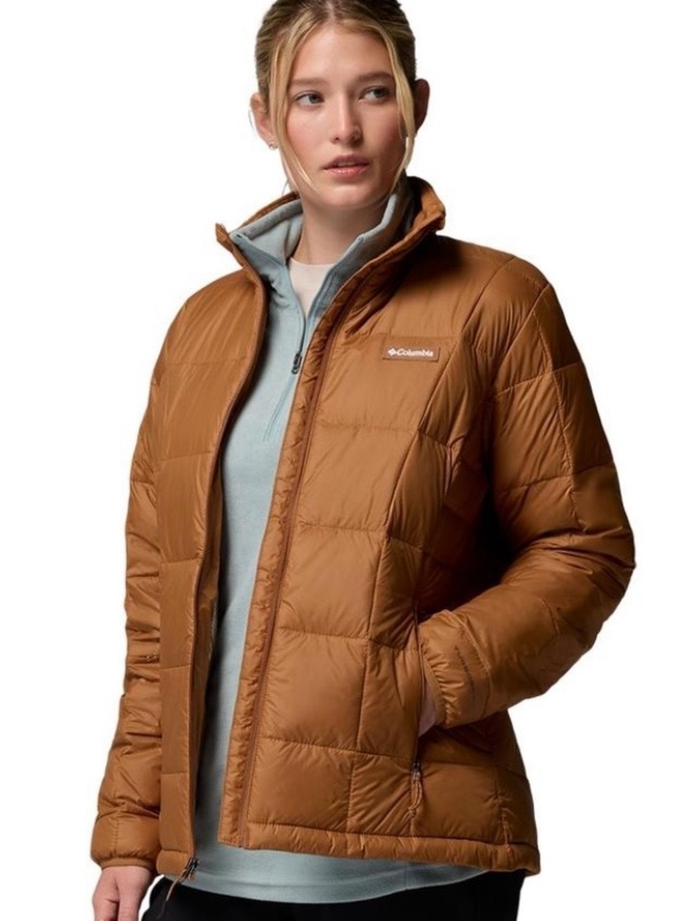 Columbia Women’s Tan Quilted Bomber Jacket size M